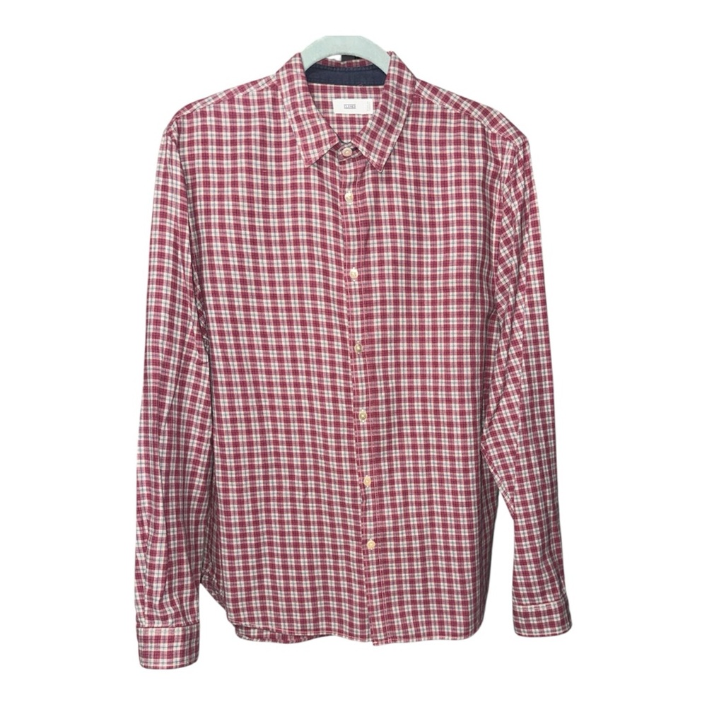 MENS LUXURY BRAND CLOSED Red Checkered Men's Cotton‎ Shirt Size Medium
